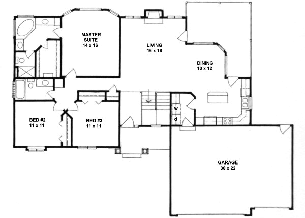 Craftsman Floor Plan - Main Floor Plan #58-180