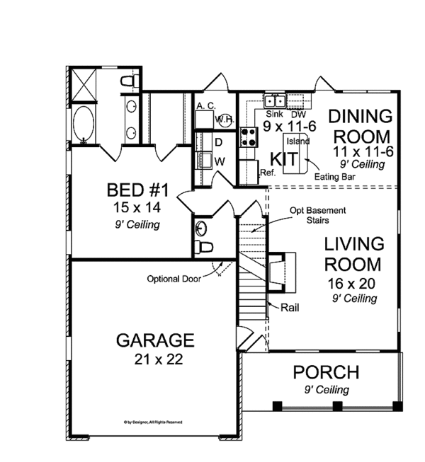 Home Plan - Country Floor Plan - Main Floor Plan #513-2139