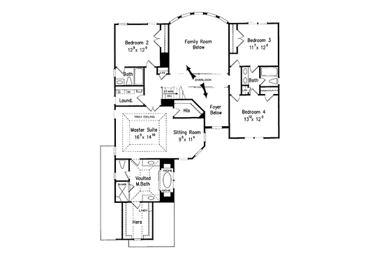 Floor Plan - Upper Floor for Country House Plan #927-654 - 5 bed, 4.5 bath
