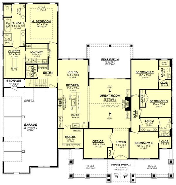 Farmhouse Floor Plan - Main Floor Plan #430-300