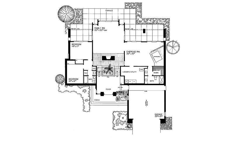 House Plan Design - Floor Plan - Lower Floor for Contemporary House Plan #72-756 - 3 bed, 0 bath