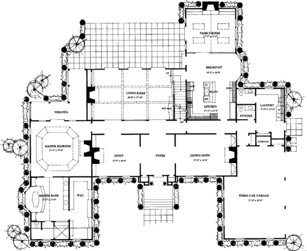 Architectural House Design - Classical Floor Plan - Main Floor Plan #429-155