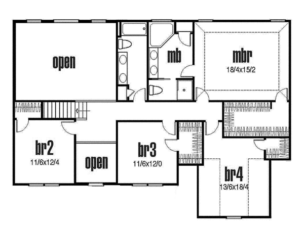 Home Plan - Traditional Floor Plan - Upper Floor Plan #435-23
