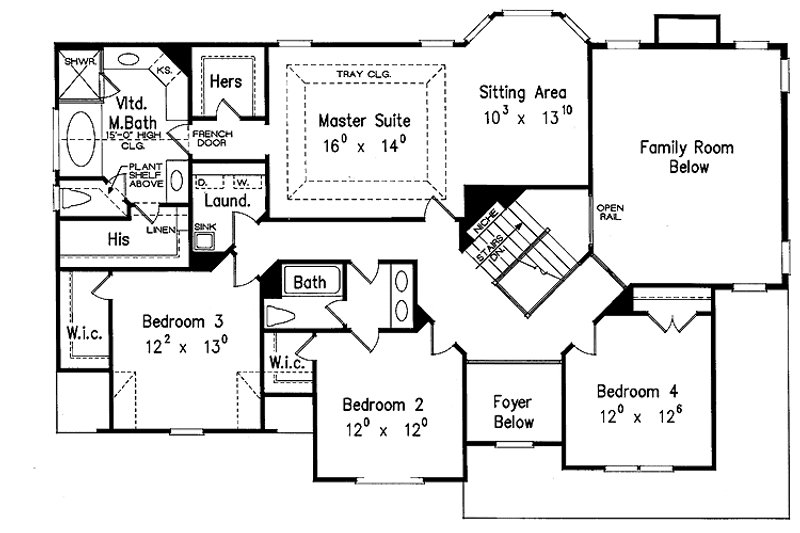 Dream House Plan - Floor Plan - Upper Floor for Country House Plan #927-270 - 4 bed, 2.5 bath