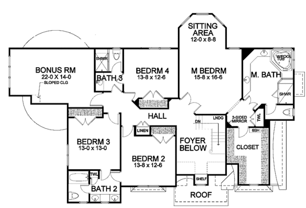 Home Plan - Traditional Floor Plan - Upper Floor Plan #328-452