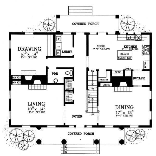 House Blueprint - Classical Floor Plan - Main Floor Plan #72-988