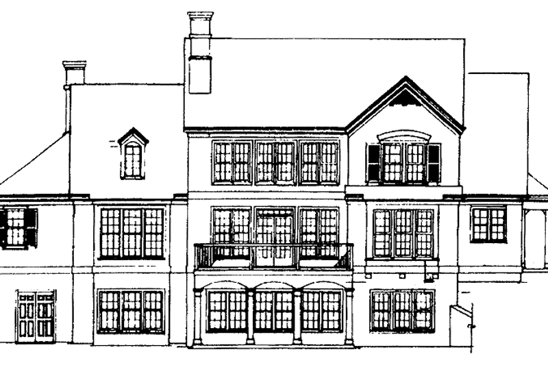 Dream House Plan - Exterior - Rear Elevation for Country House Plan #429-180 - 4 bed, 3.5 bath