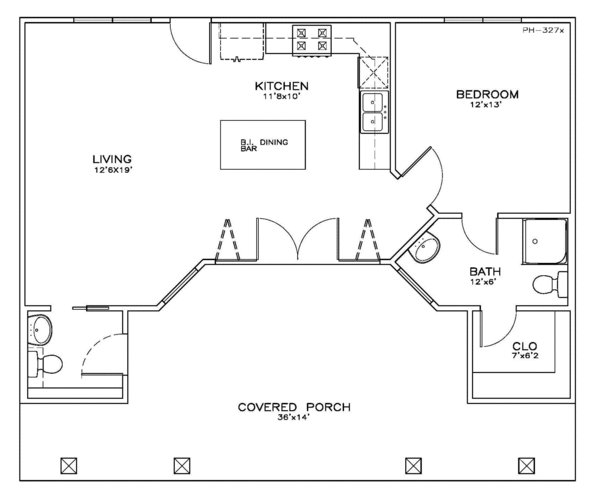 Craftsman Floor Plan - Main Floor Plan #8-144