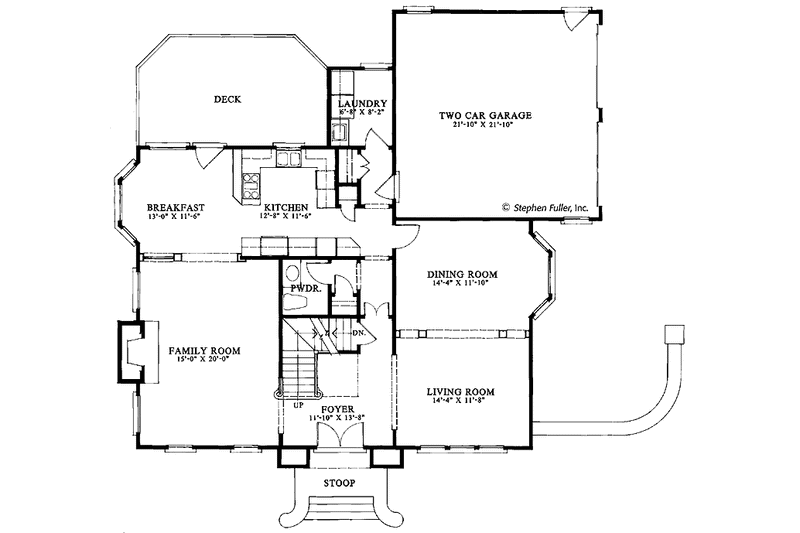 Dream House Plan - Floor Plan - Main Floor for Country House Plan #429-72 - 4 bed, 3.5 bath
