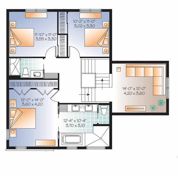 Architectural House Design - Contemporary Floor Plan - Upper Floor Plan #23-2545