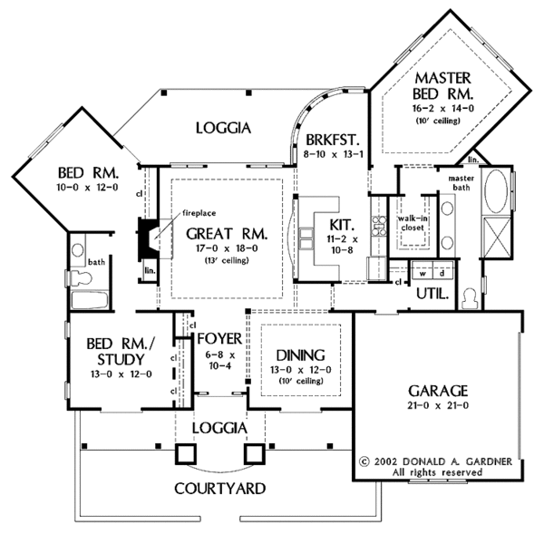 Home Plan - Adobe / Southwestern Floor Plan - Main Floor Plan #929-684