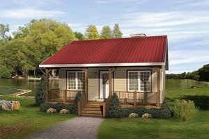 Cottage Exterior - Front Elevation Plan #22-122