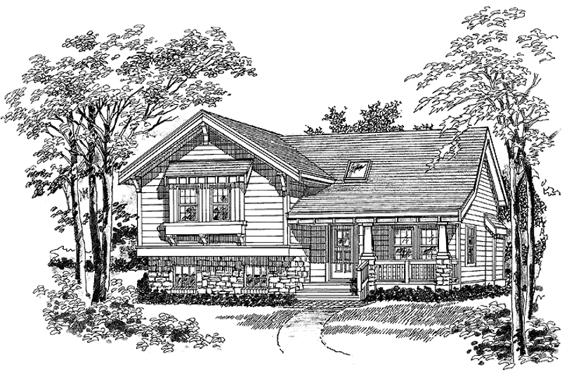 House Blueprint - Craftsman Exterior - Front Elevation Plan #47-949