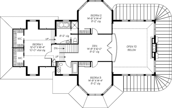 Architectural House Design - Country Floor Plan - Upper Floor Plan #23-2470