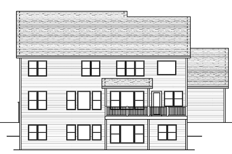 Home Plan - Exterior - Rear Elevation for Country House Plan #51-664 - 4 bed, 2.5 bath