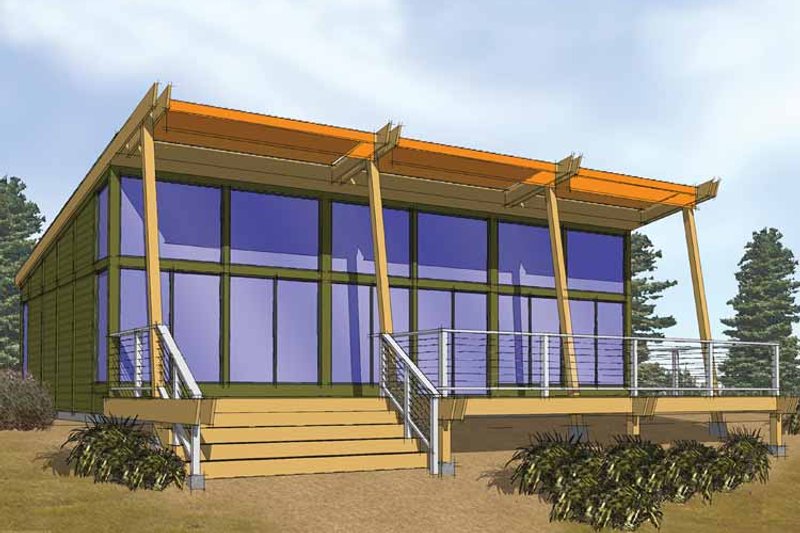 House Plan Design - Contemporary Exterior - Front Elevation Plan #569-1