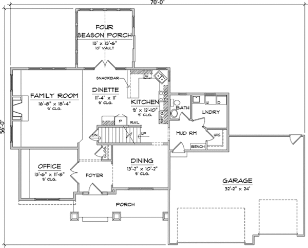 Dream House Plan - Craftsman Floor Plan - Main Floor Plan #981-6