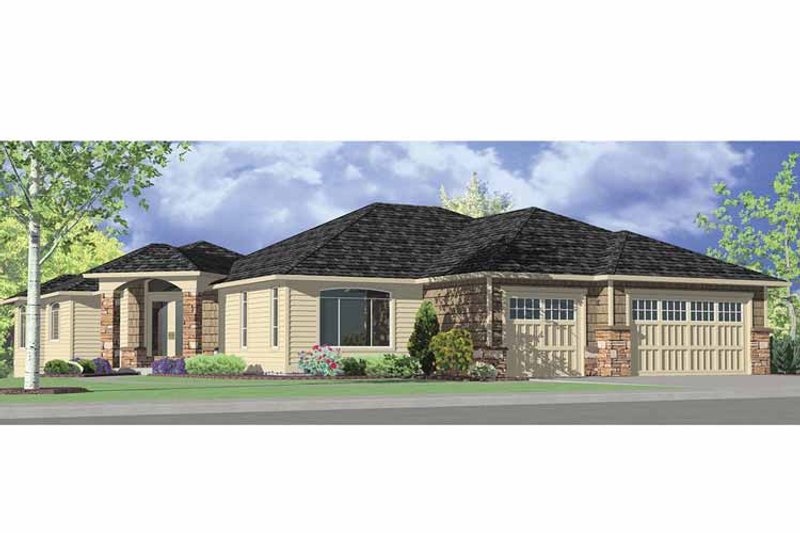 Dream House Plan - Exterior - Front Elevation 3 for Prairie House Plan #951-12 - 3 bed, 2.5 bath