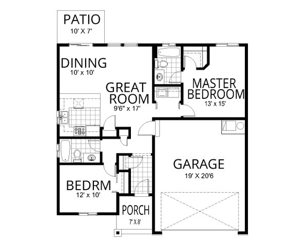 Cottage Floor Plan - Main Floor Plan #112-255