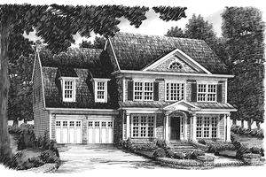 Exterior - Front Elevation 4 for Colonial House Plan #927-783 - 4 bed, 2.5 bath