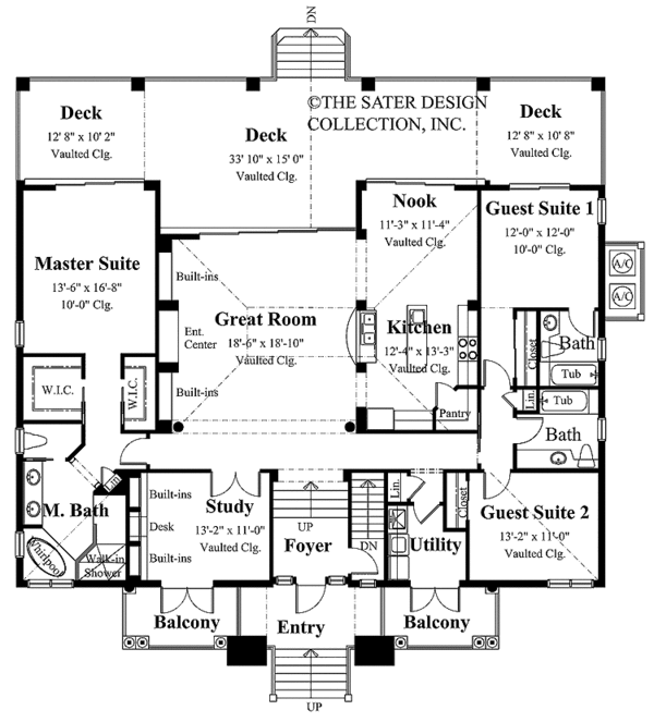 Dream House Plan - Mediterranean Floor Plan - Main Floor Plan #930-162