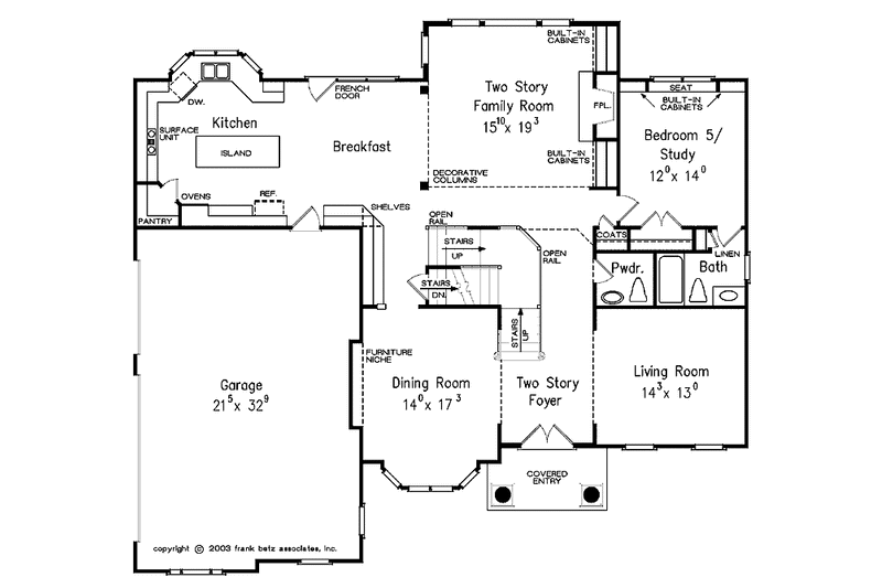 House Blueprint - Floor Plan - Main Floor for Classical House Plan #927-920 - 5 bed, 4.5 bath