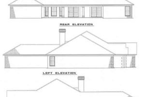 Exterior - Rear Elevation for European House Plan #17-135 - 4 bed, 2.5 bath