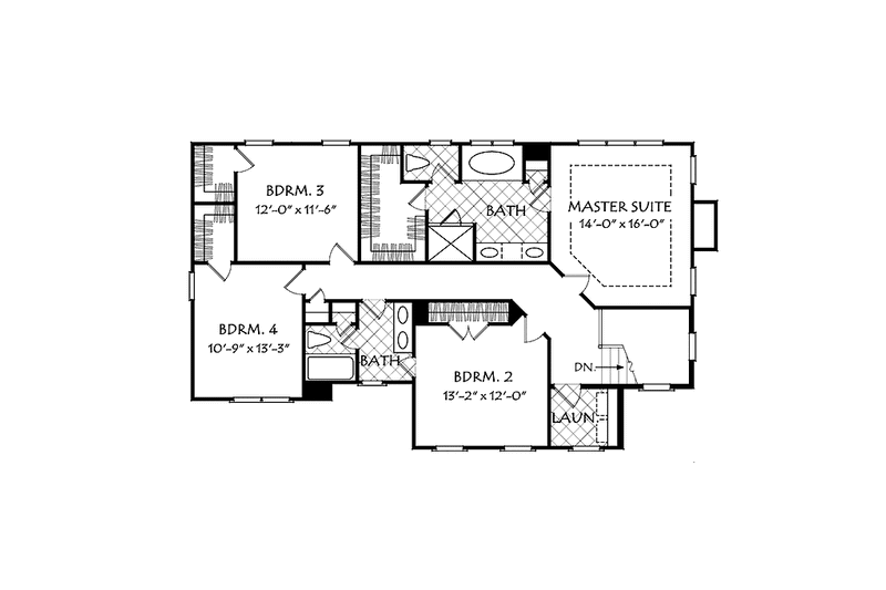 Home Plan - Floor Plan - Upper Floor for Country House Plan #927-952 - 4 bed, 2.5 bath