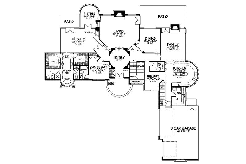 Home Plan - Floor Plan - Main Floor for Mediterranean House Plan #320-739 - 4 bed, 4.5 bath