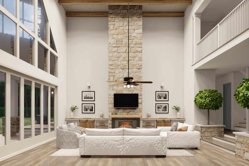 Dream House Plan - Interior - Family Room 1 for Farmhouse House Plan #923-377 - 4 bed, 3.5 bath