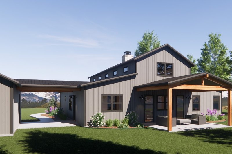 House Design - Exterior - Rear Elevation for Barndominium House Plan #1096-79 - 3 bed, 2 bath