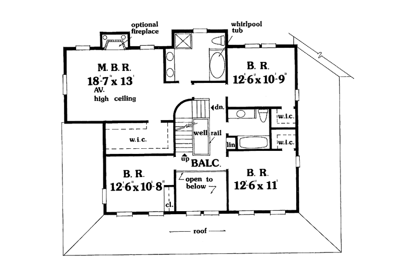 Home Plan - Floor Plan - Upper Floor for Victorian House Plan #456-54 - 4 bed, 2.5 bath