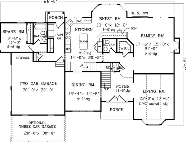 Home Plan - European Floor Plan - Main Floor Plan #456-110