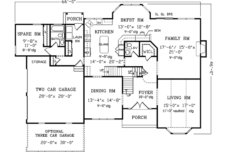 Home Plan - Floor Plan - Main Floor for European House Plan #456-110 - 5 bed, 3.5 bath