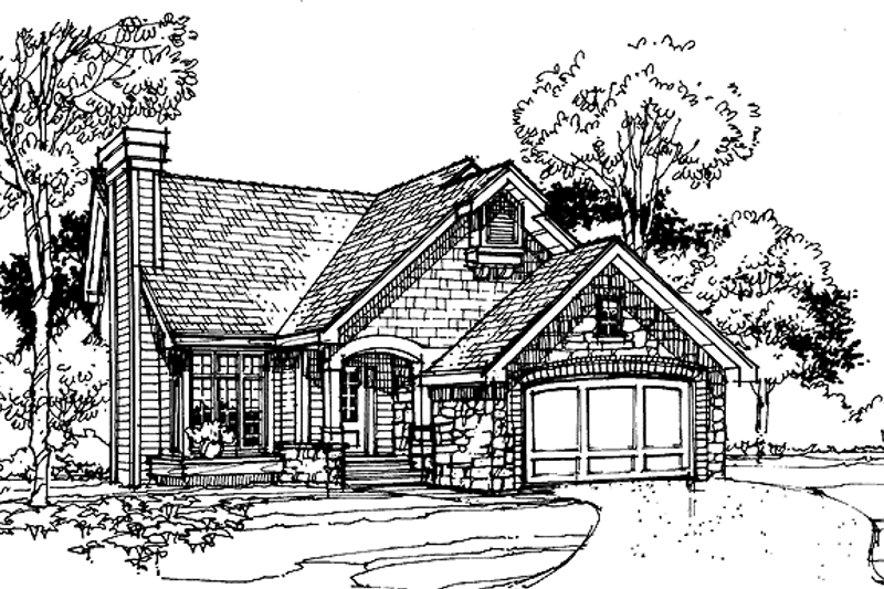 Architectural House Design - Craftsman Exterior - Front Elevation Plan #320-565