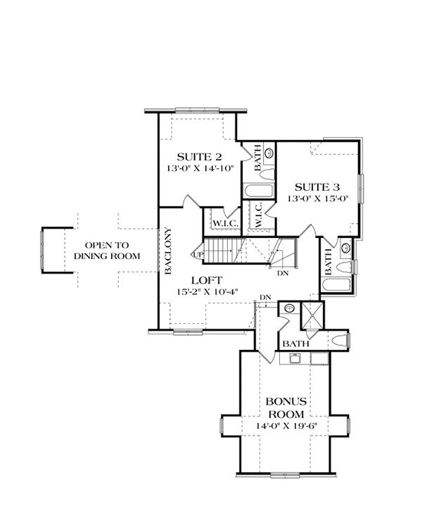 Architectural House Design - European Floor Plan - Upper Floor Plan #453-606