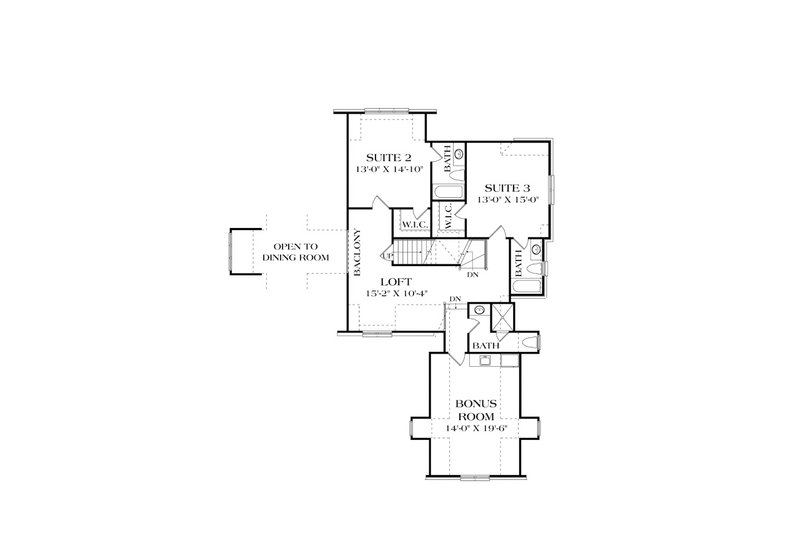 Dream House Plan - Floor Plan - Upper Floor for European House Plan #453-606 - 3 bed, 4.5 bath
