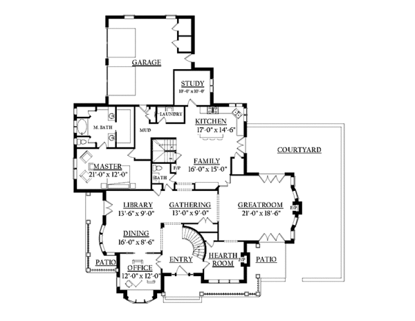 Architectural House Design - Victorian Floor Plan - Main Floor Plan #937-24