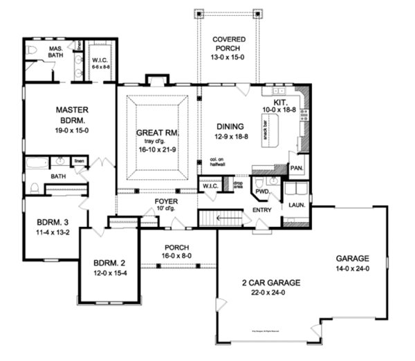 Dream House Plan - Colonial Floor Plan - Main Floor Plan #1010-88