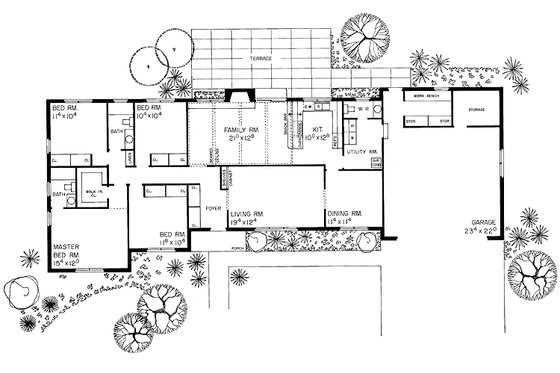 Floor Plan - Main Floor for Colonial House Plan #72-611 - 4 bed, 2.5 bath
