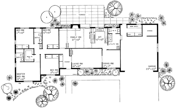 House Blueprint - Colonial Floor Plan - Main Floor Plan #72-611