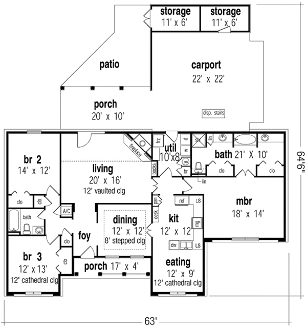 House Plan Design - European Floor Plan - Main Floor Plan #45-482