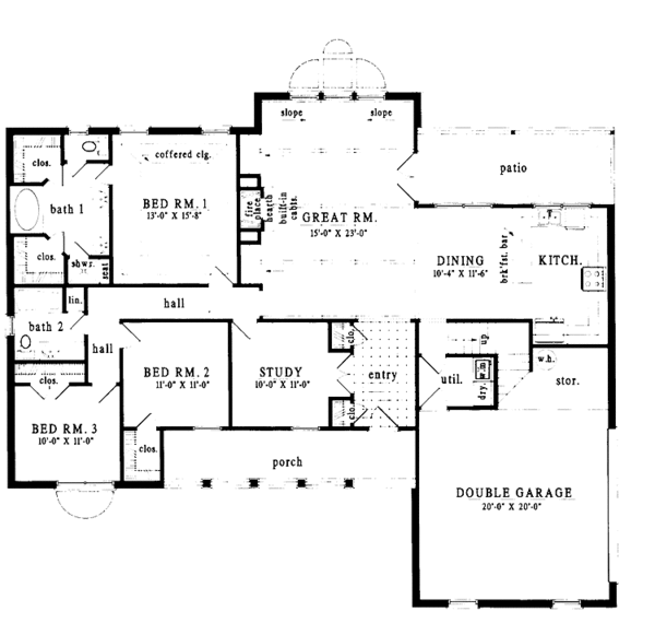 Dream House Plan - Country Floor Plan - Main Floor Plan #42-580