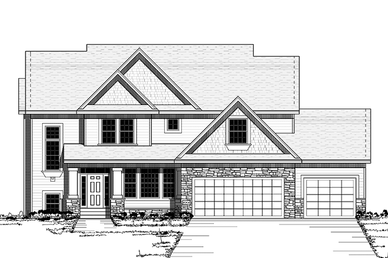 Home Plan - Exterior - Front Elevation 3 for Traditional House Plan #51-669 - 4 bed, 3.5 bath