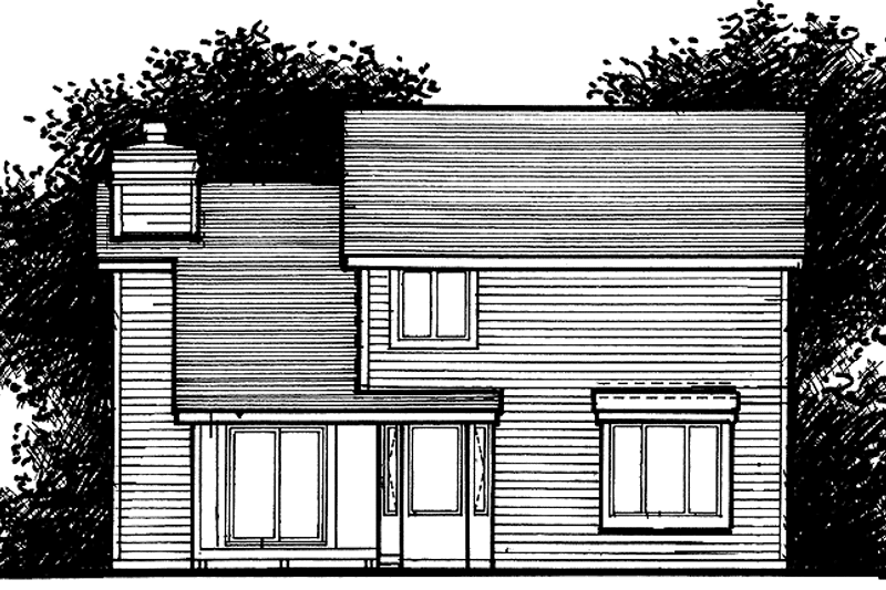 Home Plan - Exterior - Rear Elevation for Country House Plan #320-547 - 3 bed, 3 bath