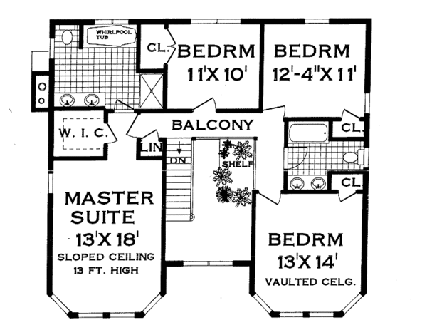 Architectural House Design - Victorian Floor Plan - Upper Floor Plan #3-267