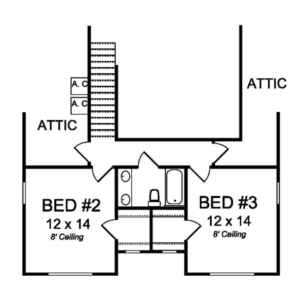 Architectural House Design - Traditional Floor Plan - Upper Floor Plan #513-2158