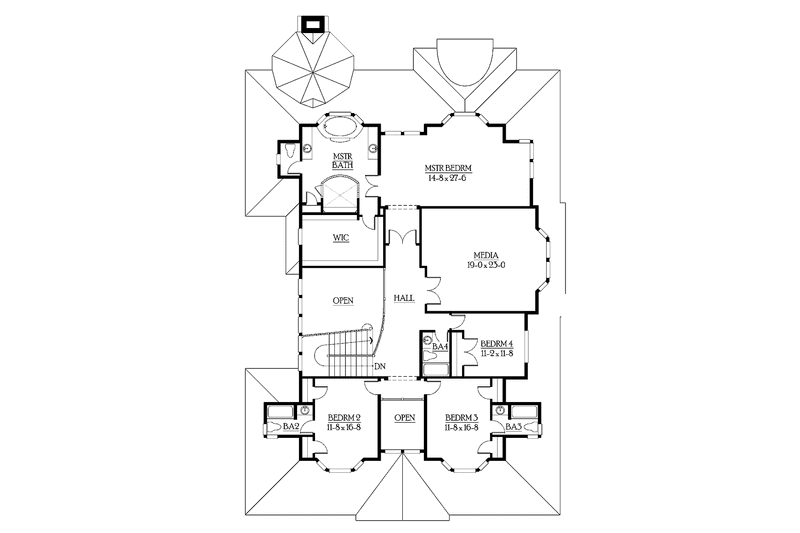 Home Plan - Floor Plan - Upper Floor for Country House Plan #132-498 - 4 bed, 4.5 bath