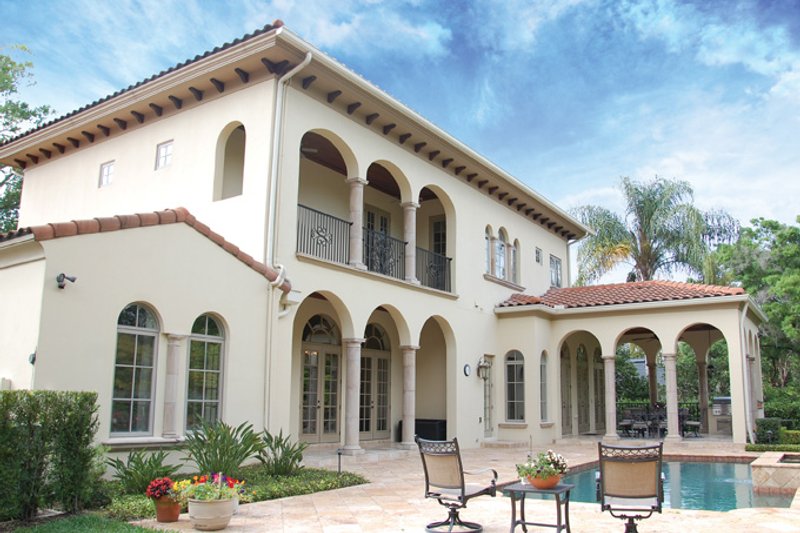 House Plan Design - Exterior - Rear Elevation 1 for Mediterranean House Plan #1058-14 - 3 bed, 4.5 bath