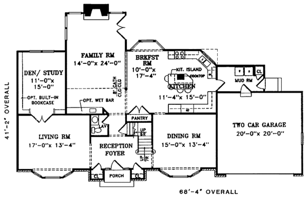House Blueprint - Country Floor Plan - Main Floor Plan #456-108